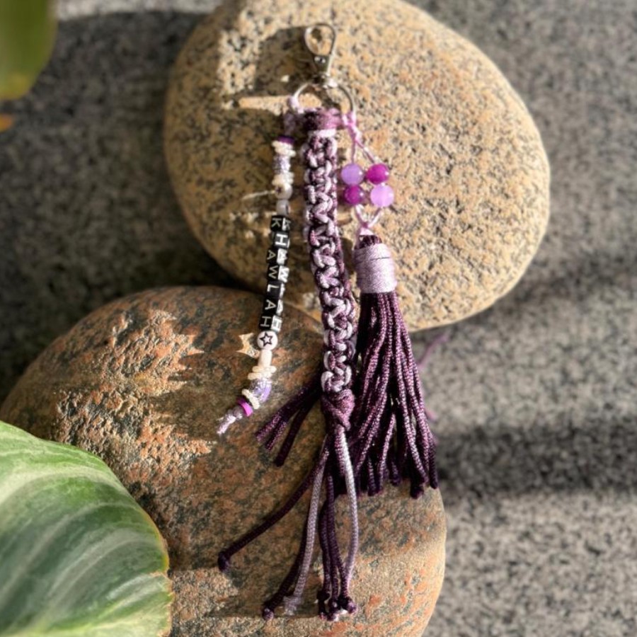 Lavender Swing - Personalized Macrame Keychain