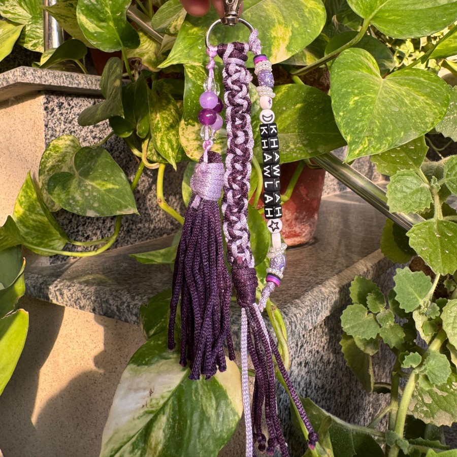 Lavender Swing - Personalized Macrame Keychain