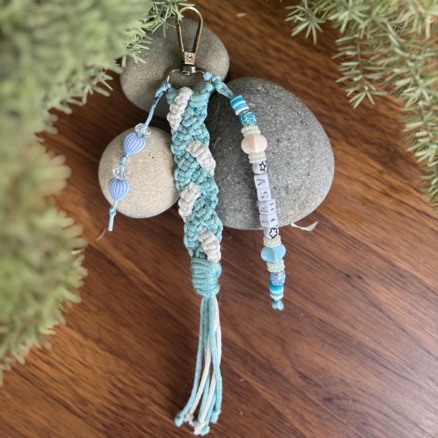 Blue Bliss - Personalized Macrame Keychain