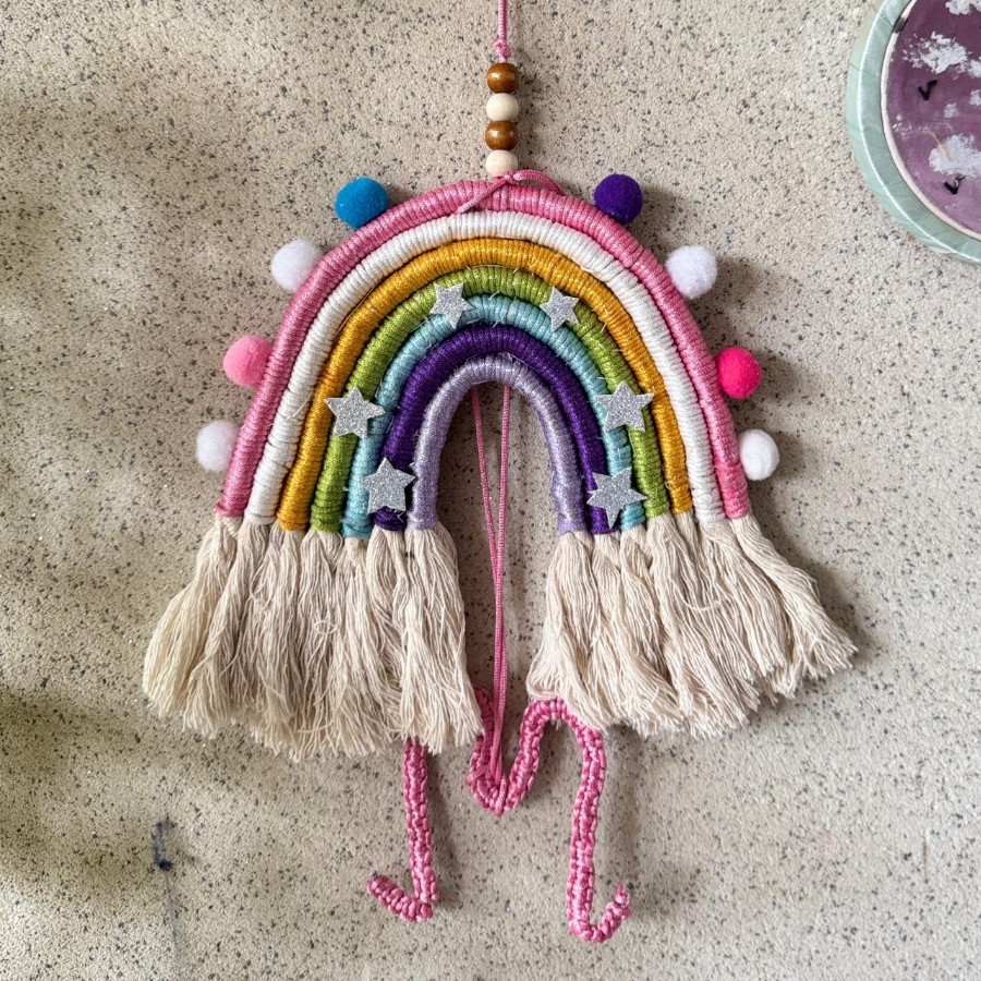 Dreamy Glow - Macramé Rainbow Wall Hanging – Colorful Boho Nursery Décor
