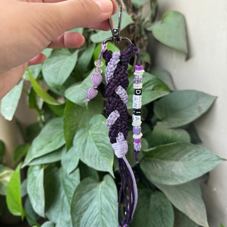 Mystic Bloom - Personalized Macrame Keychain