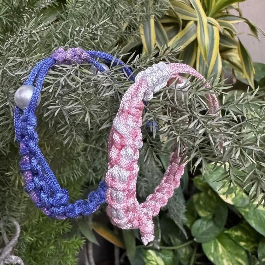 Mermaid Glow - Macrame Bracelet With Pearls 