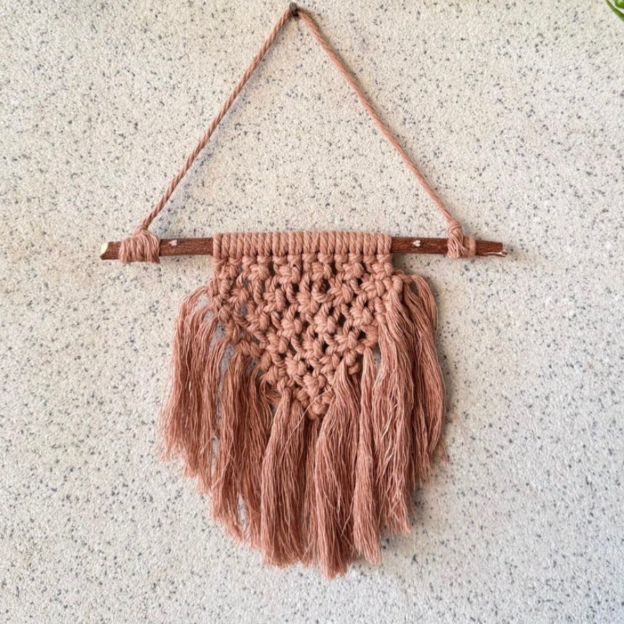 Terracotta Mini Macramé Wall Hanging – Boho Wall Art