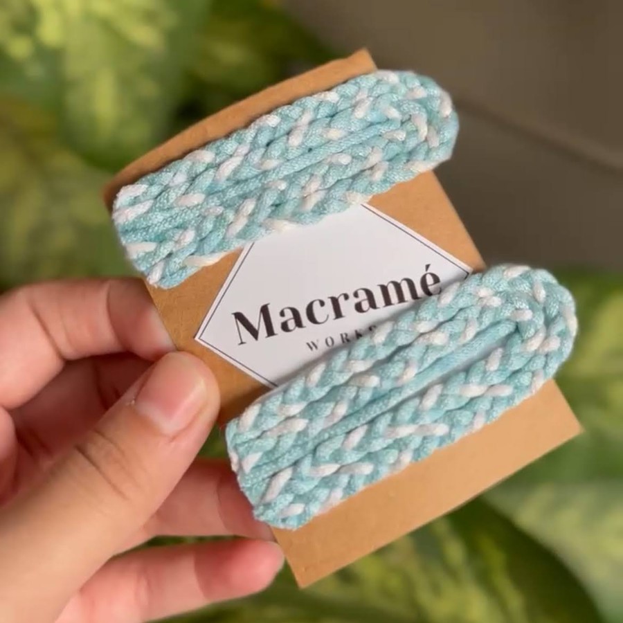 Blue Macramé Hair Clip – Minimal & Elegant Boho Accessory