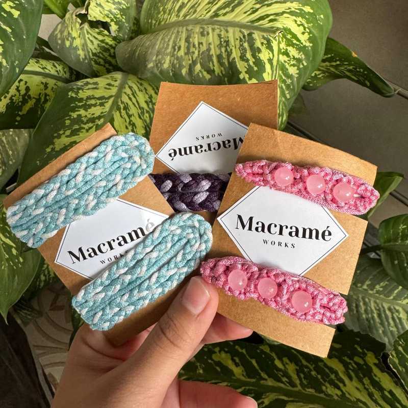 Customized Macrame Hair Clip Duo Set 