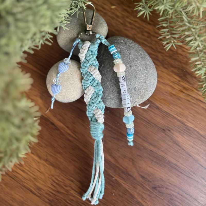 Blue Bliss - Personalized Macrame Keychain