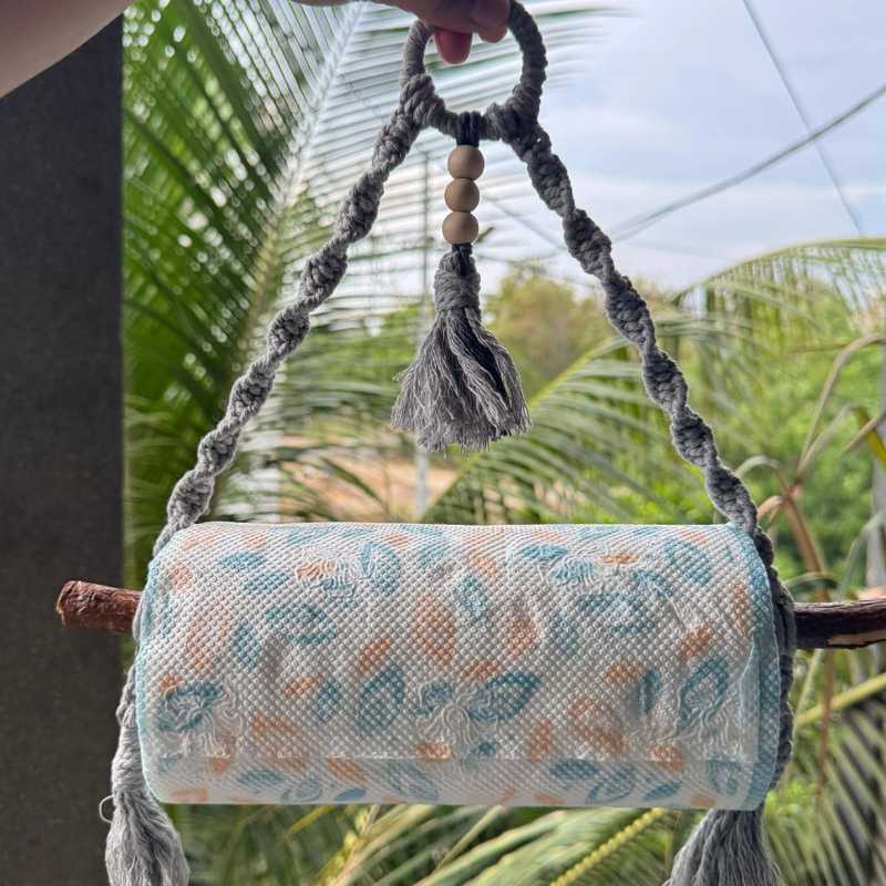 Macramé Kitchen Roll Holder