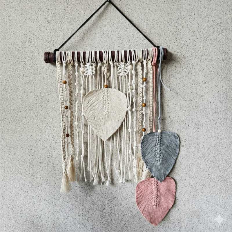 Boho Feather Macrame Wall Hanging