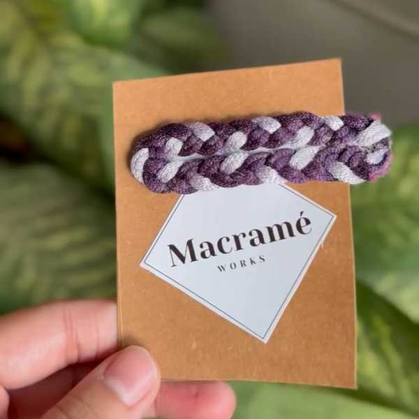 Violet Whisper Hair Clip - Macrame Hair Clip