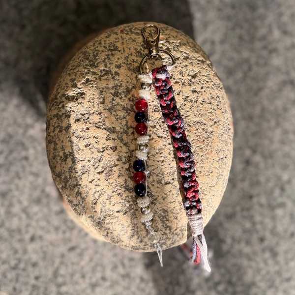 Crimson Noir - Macramé Keychain 