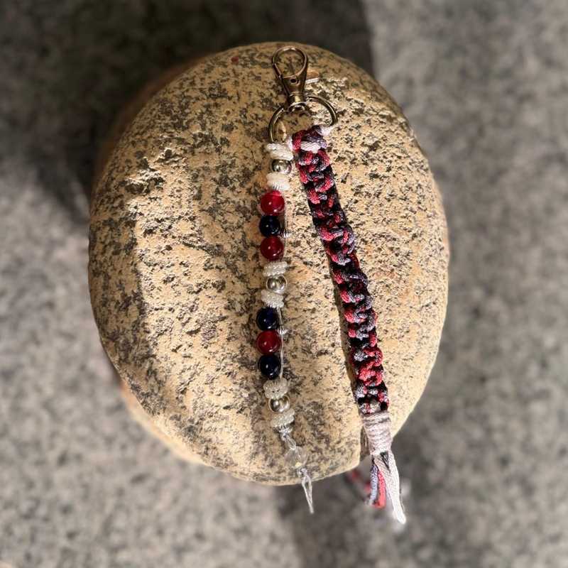 Crimson Noir - Macramé Keychain 