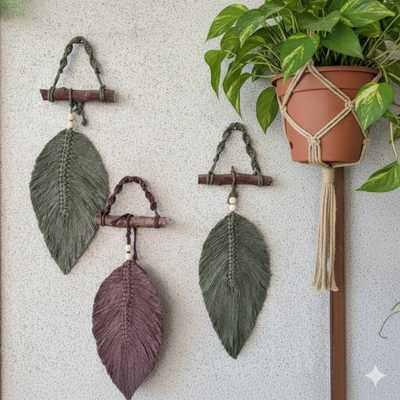 Macramé Leaf Wall Hanging – Nature-Inspired Boho Décor
