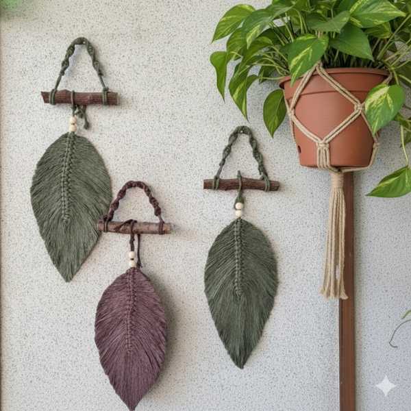 Macramé Leaf Wall Hanging – Nature-Inspired Boho Décor