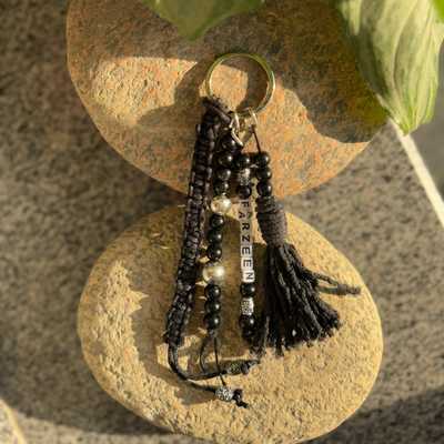Obsidian Charm - Macramé Keychain - Glimma