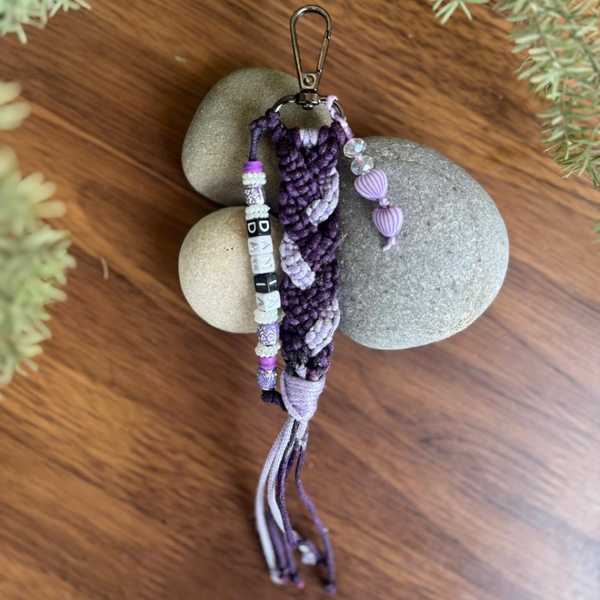 Mystic Bloom - Personalized Macrame Keychain